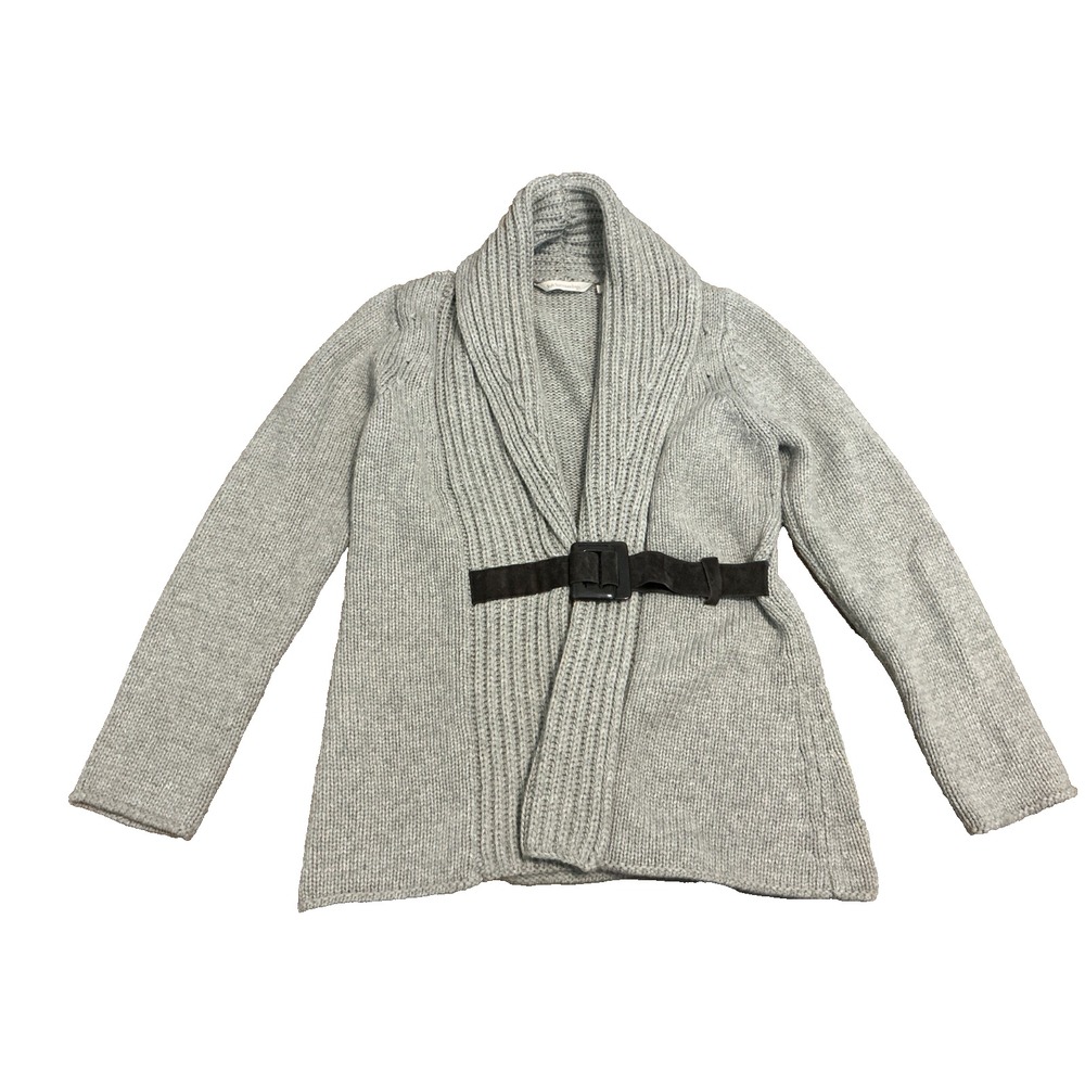 Soft Surroundings Sweater Womens Medium Gray Cardigan Wool Cashmere Blend